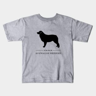 Australian Shepherd Black Silhouette Kids T-Shirt